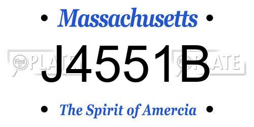 J4551B Massachusetts License Plate