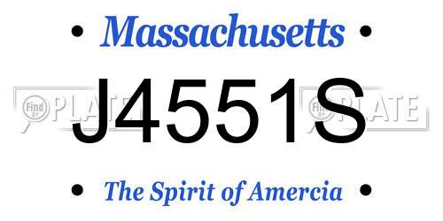 J4551S Massachusetts License Plate