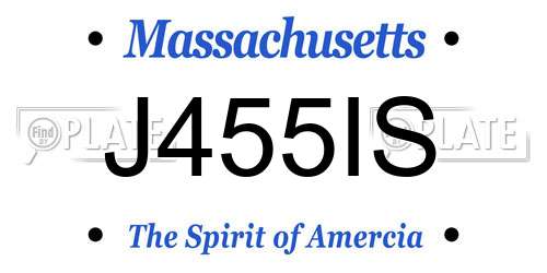 J455IS Massachusetts License Plate