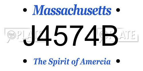 J4574B Massachusetts License Plate