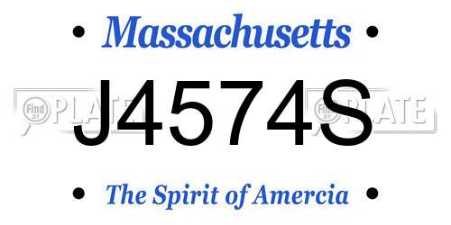 J4574S Massachusetts License Plate