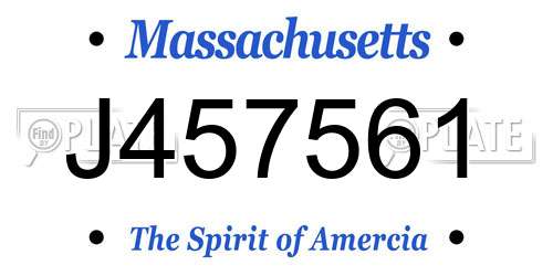 J457561 Massachusetts License Plate