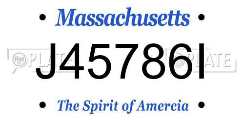 J45786I Massachusetts License Plate