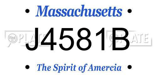 J4581B Massachusetts License Plate