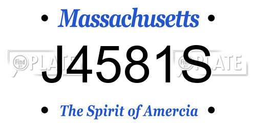 J4581S Massachusetts License Plate