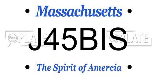 J45BIS Massachusetts License Plate