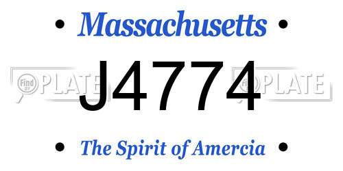J4774 Massachusetts License Plate