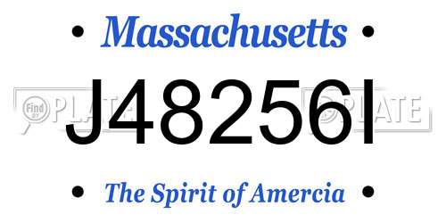 J48256I Massachusetts License Plate