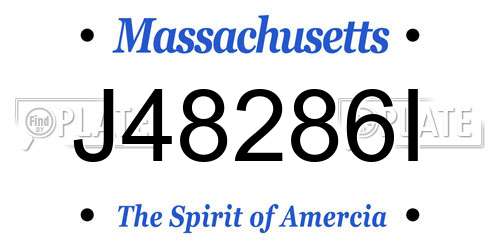 J48286I Massachusetts License Plate