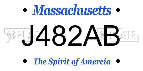 J482AB Massachusetts License Plate