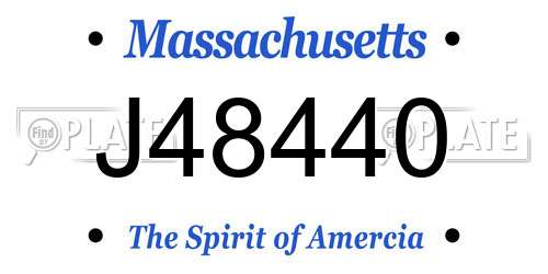 J48440 Massachusetts License Plate