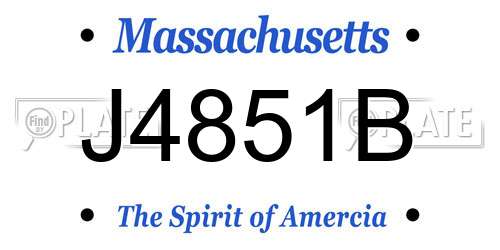 J4851B Massachusetts License Plate