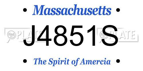 J4851S Massachusetts License Plate