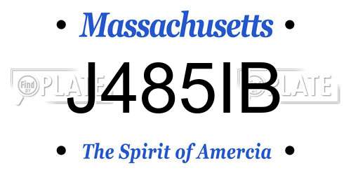 J485IB Massachusetts License Plate