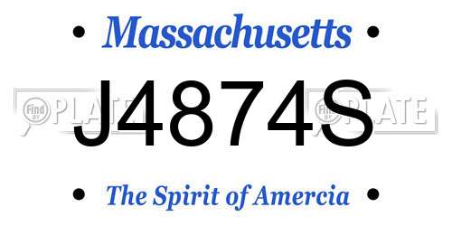 J4874S Massachusetts License Plate