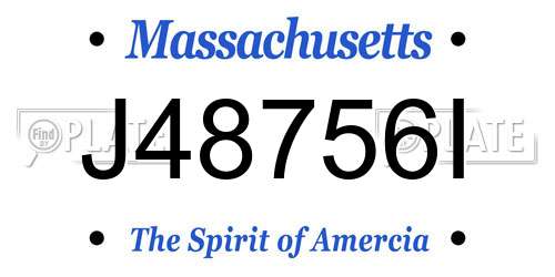 J48756I Massachusetts License Plate