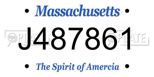 J487861 Massachusetts License Plate