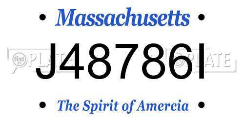 J48786I Massachusetts License Plate