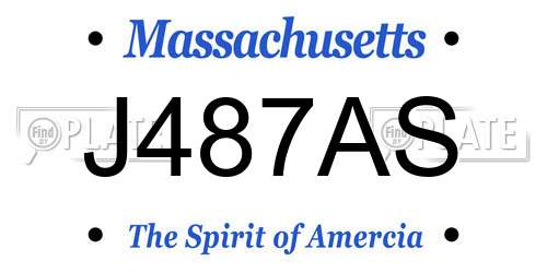 J487AS Massachusetts License Plate