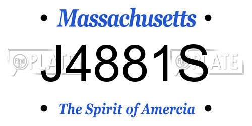 J4881S Massachusetts License Plate