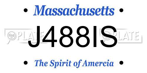 J488IS Massachusetts License Plate