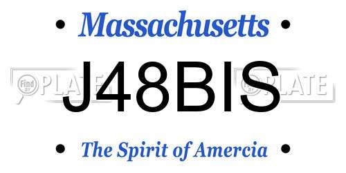 J48BIS Massachusetts License Plate