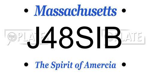 J48SIB Massachusetts License Plate