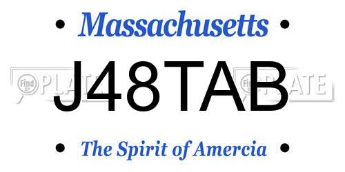 J48TAB Massachusetts License Plate