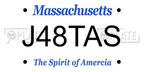 J48TAS Massachusetts License Plate