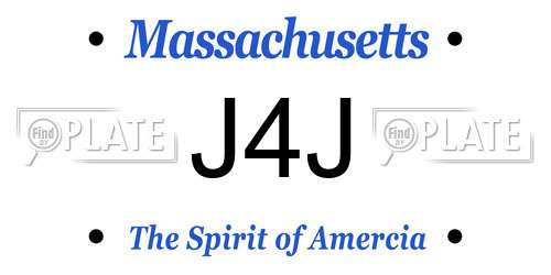 J4J Massachusetts License Plate