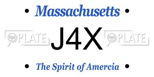 J4X Massachusetts License Plate