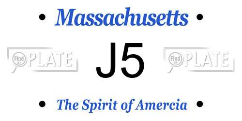 J5 Massachusetts License Plate
