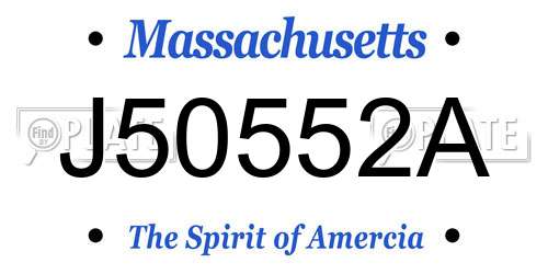J50552A Massachusetts License Plate