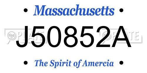 J50852A Massachusetts License Plate