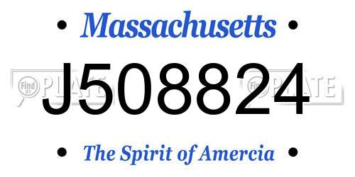 J508824 Massachusetts License Plate
