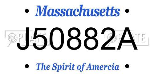 J50882A Massachusetts License Plate