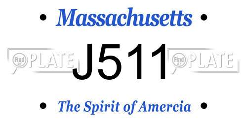 J511 Massachusetts License Plate
