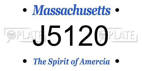 J5120 Massachusetts License Plate