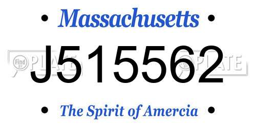 J515562 Massachusetts License Plate
