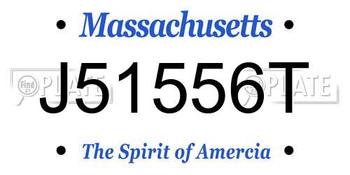 J51556T Massachusetts License Plate
