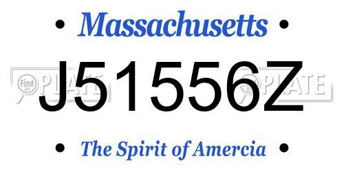 J51556Z Massachusetts License Plate