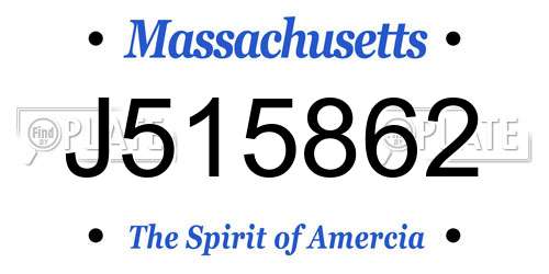 J515862 Massachusetts License Plate