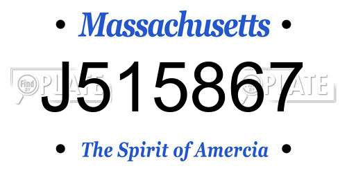 J515867 Massachusetts License Plate