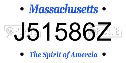 J51586Z Massachusetts License Plate
