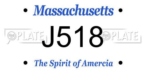 J518 Massachusetts License Plate