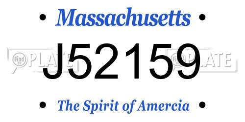 J52159 Massachusetts License Plate