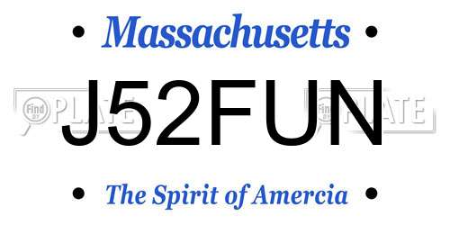 J52FUN Massachusetts License Plate