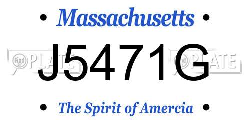J5471G Massachusetts License Plate