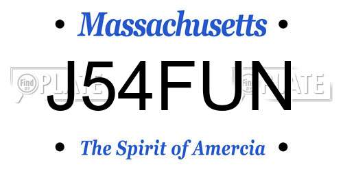 J54FUN Massachusetts License Plate