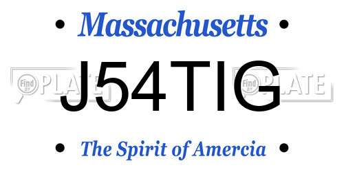 J54TIG Massachusetts License Plate